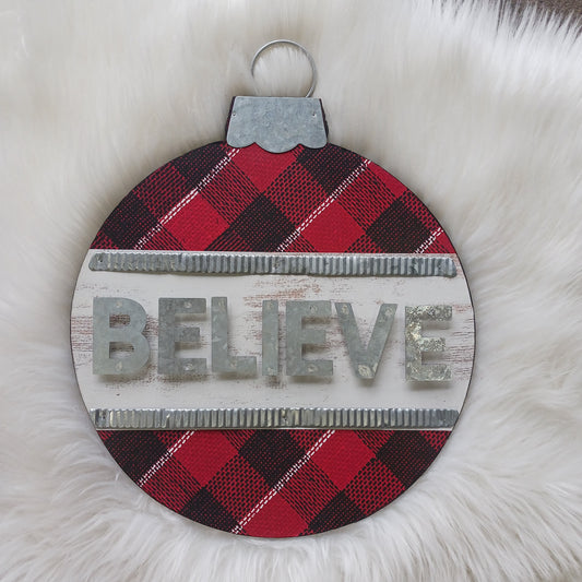 Plaid Believe Sign