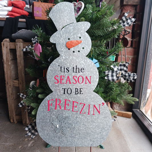 Metal Snowman Yard Sign